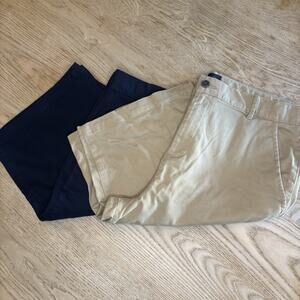 2 Pack NWOT Children’s Place Boys School Uniform Shorts 16 Husky Navy Khaki Prep